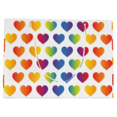 Grand Sac Cadeau Élégant minimaliste Rainbow Heart Design (Dos)
