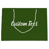 Grand Sac Cadeau Élégant Modèle de texte de script blanc et vert fo (Devant)