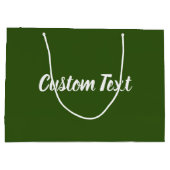 Grand Sac Cadeau Élégant Modèle de texte de script blanc et vert fo (Dos)