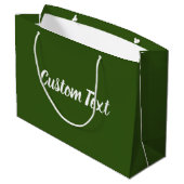 Grand Sac Cadeau Élégant Modèle de texte de script blanc et vert fo (Dos Angle)