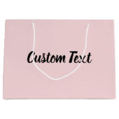 Grand Sac Cadeau Élégant Modèle de texte de script noir rose pâle (Devant)