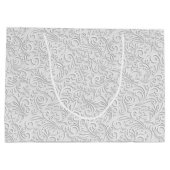 Grand Sac Cadeau Élégant motif blanc (Dos)