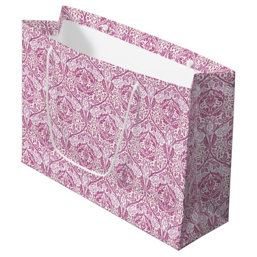 Grand Sac Cadeau Élégant motif floral rose (Devant Angle)