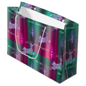 Grand Sac Cadeau Élégant Noël des rennes (Devant Angle)