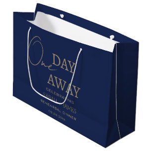 Grand Sac Cadeau Élégant Nuit et Or Mariage à Un Jour de Là Tenue d
