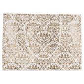 Grand Sac Cadeau Elégant or blanc Chic Damask (Dos)