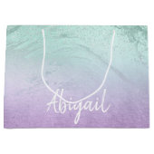 Grand Sac Cadeau Élégant parties scintillant moderne sombre violet (Devant)