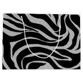 Grand Sac Cadeau Elégant Parties scintillant noire Silver Zebra Pos (Dos)