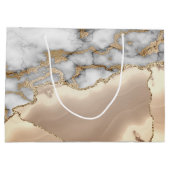 Grand Sac Cadeau Élégant Parties scintillant or élégant Monogramme  (Dos)