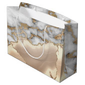 Grand Sac Cadeau Élégant Parties scintillant or élégant Monogramme  (Dos Angle)