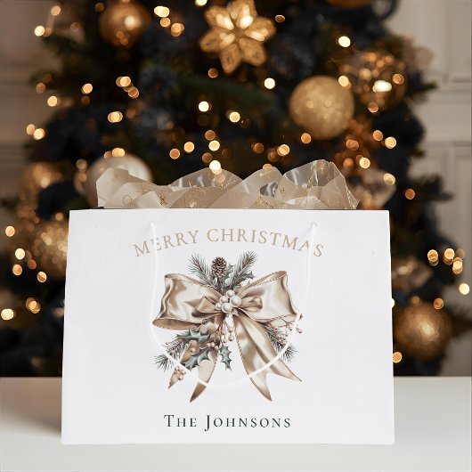 Grand Sac Cadeau Elegant Personalized Christmas Gift Bag