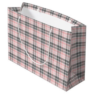Grand Sac Cadeau Elegant Pink et Gray