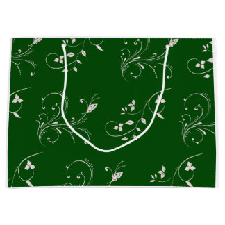 Grand Sac Cadeau Elegant Pink Floral Swirl Wrapping Paper