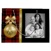 Grand Sac Cadeau Élégant Plaid avec photo Noël (Dos)