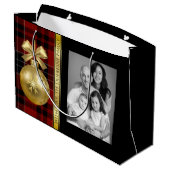 Grand Sac Cadeau Élégant Plaid avec photo Noël (Dos Angle)