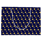 Grand Sac Cadeau Élégant pois doré sur bleu marine (Dos)
