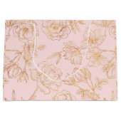 Grand Sac Cadeau Élégant Rose Or (Devant)