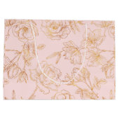 Grand Sac Cadeau Élégant Rose Or (Dos)