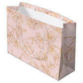 Grand Sac Cadeau Élégant Rose Or (Dos Angle)