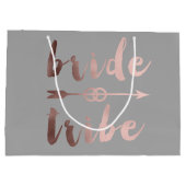 Grand Sac Cadeau élégant rose or mariée tribu flèche mariage anneau (Dos)