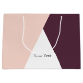 Grand Sac Cadeau Élégant rougissent le rose et les triangles (Devant)