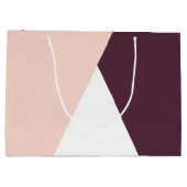 Grand Sac Cadeau Élégant rougissent le rose et les triangles (Dos)