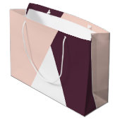 Grand Sac Cadeau Élégant rougissent le rose et les triangles (Dos Angle)