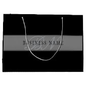 Grand Sac Cadeau Élégant Script Modifiable Nom de l'entreprise/autr (Dos)
