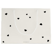 Grand Sac Cadeau Élégant Script Police + Coeurs Saint-Valentin (Dos)