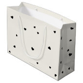 Grand Sac Cadeau Élégant Script Police + Coeurs Saint-Valentin (Dos Angle)