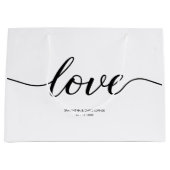 Grand Sac Cadeau Elégant Simple Love Script Mariage personnalisé av (Devant)