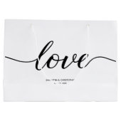 Grand Sac Cadeau Elégant Simple Love Script Mariage personnalisé av (Dos)