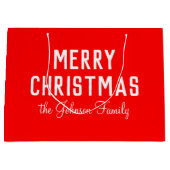 Grand Sac Cadeau Élégant Simple Nettoyant Noel Rouge (Devant)