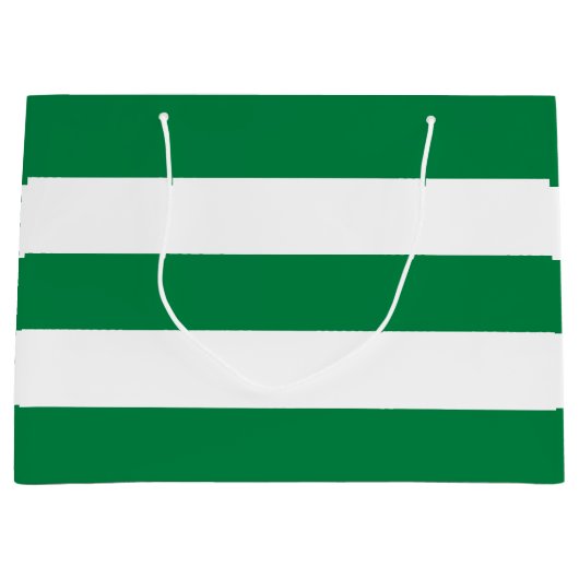 Grand Sac Cadeau Élégant Simple Pepperment Vert Blancs (Devant)