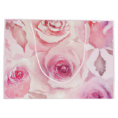 Grand Sac Cadeau Élégant Soft subtil Floral Rose rose rose (Dos)