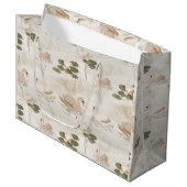 Grand Sac Cadeau Elegant swan pattern pattern (Devant Angle)