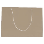 Grand Sac Cadeau Élégant Taupe & Monogramme Nom Mariage  (Dos)
