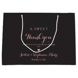 Grand Sac Cadeau Élégant Un Mariage Merci sucré Personnalisé
