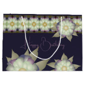 Grand Sac Cadeau Élégant Violet Et Floral Accentué (Dos)