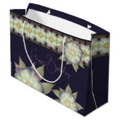 Grand Sac Cadeau Élégant Violet Et Floral Accentué (Dos Angle)