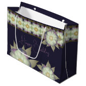 Grand Sac Cadeau Élégant Violet Et Floral Accentué (Devant Angle)