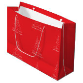 Grand Sac Cadeau Elegant White Christmas Tree Red  (Devant Angle)