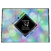 Grand Sac Cadeau Élégante 34e anniversaire du Mariage Opal (Devant)