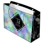 Grand Sac Cadeau Élégante 34e anniversaire du Mariage Opal (Dos Angle)
