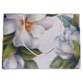 Grand Sac Cadeau Elégante aquarelle blanc Magnolia Flower (Devant)