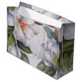 Grand Sac Cadeau Elégante aquarelle blanc Magnolia Flower (Devant Angle)