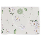 Grand Sac Cadeau Elégante aquarelle de printemps Floral (Devant)