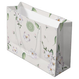 Grand Sac Cadeau Elégante aquarelle de printemps Floral
