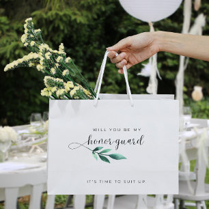 Grand Sac Cadeau Élégante calligraphie Funny Groomsman Proposition