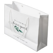 Grand Sac Cadeau Élégante calligraphie Funny Groomsman Proposition (Devant Angle)